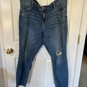 Old Navy Distressed Blue Straight Leg Jeans